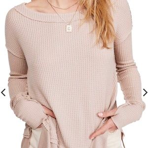 Cream Free People Long Sleeve Thermal Sz M
